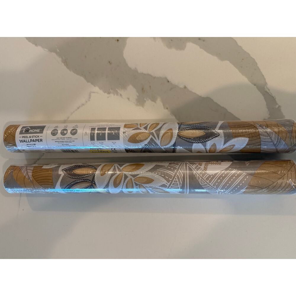 Brewster Peel and Stick 2 Rolls Wallpaper Yara Taupe Botanical New with Tags